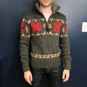 American Eagle half zip turtleneck chunky sweater